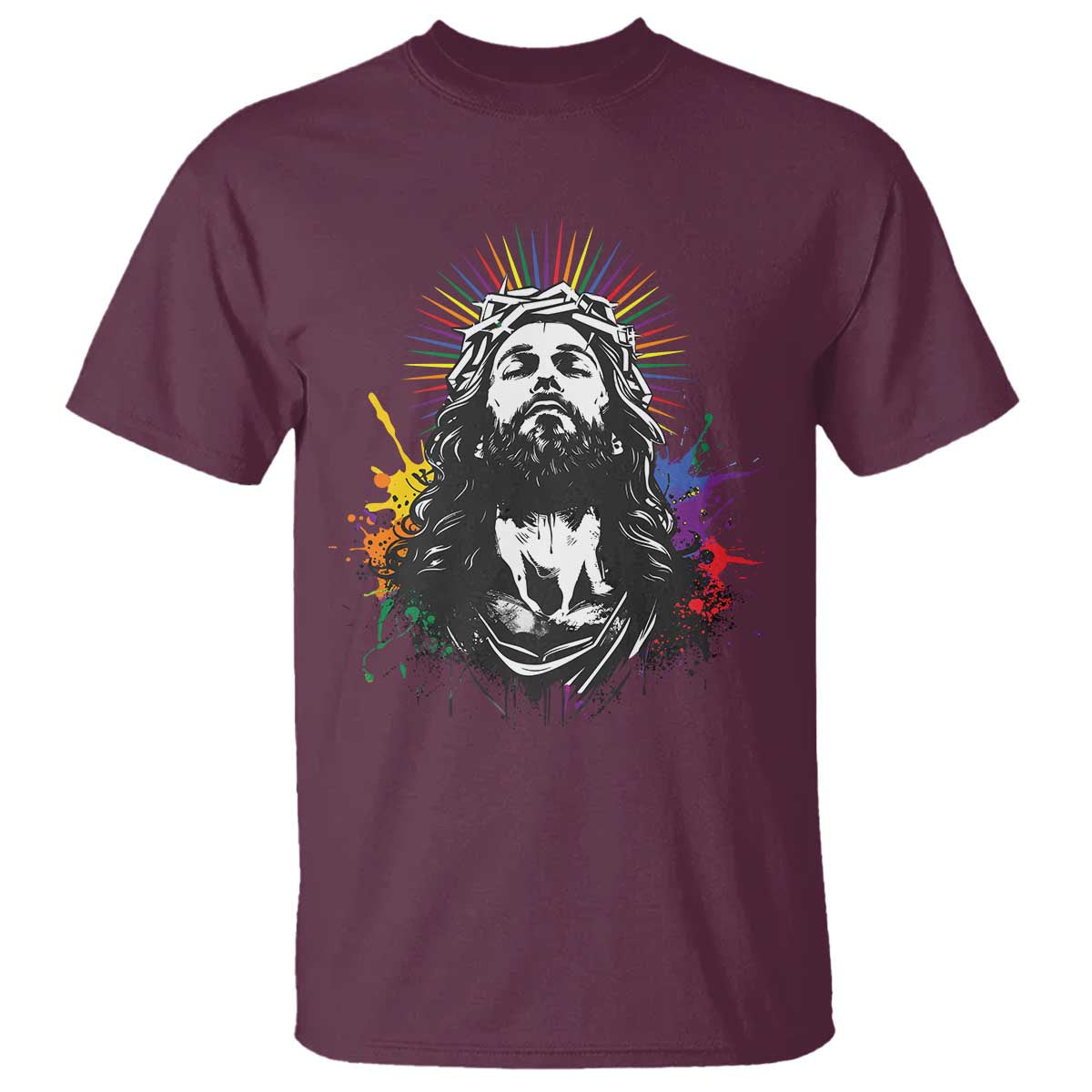 funny-lgbt-gay-pride-jesus-rainbow-flag-christian-t-shirt