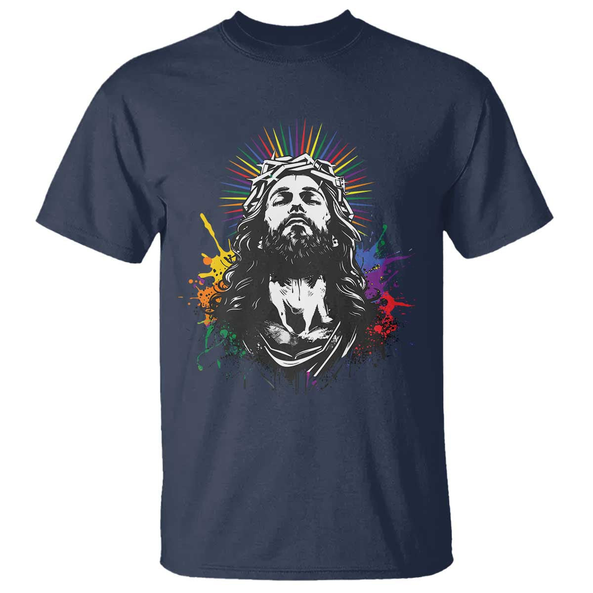 funny-lgbt-gay-pride-jesus-rainbow-flag-christian-t-shirt
