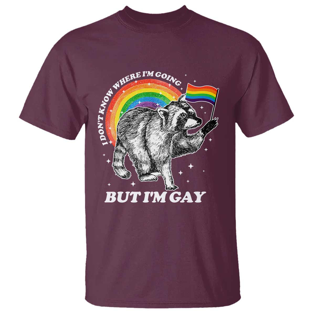 funny-pride-lgbt-racoon-t-shirt-i-dont-know-where-im-going-but-im-gay-rainbow