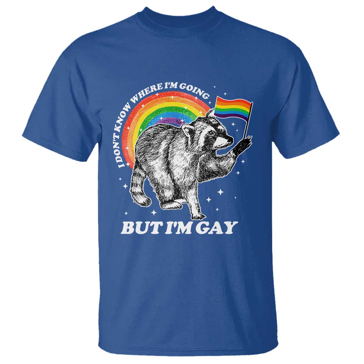 funny-pride-lgbt-racoon-t-shirt-i-dont-know-where-im-going-but-im-gay-rainbow