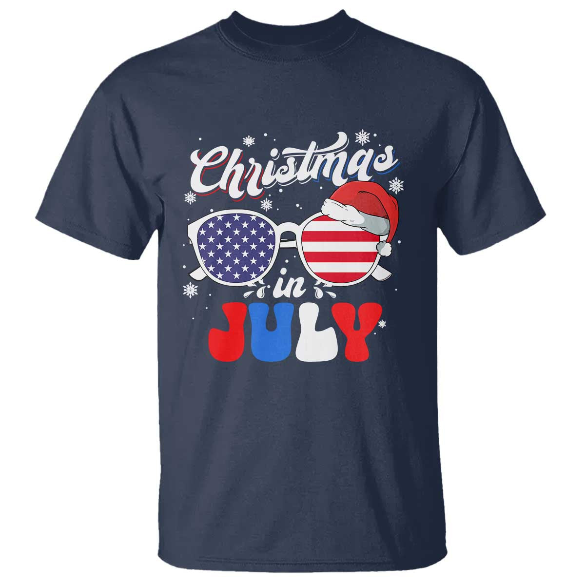 christmas-in-july-t-shirt-santa-hat-sunglasses-usa-flag-4th-of-july-xmas