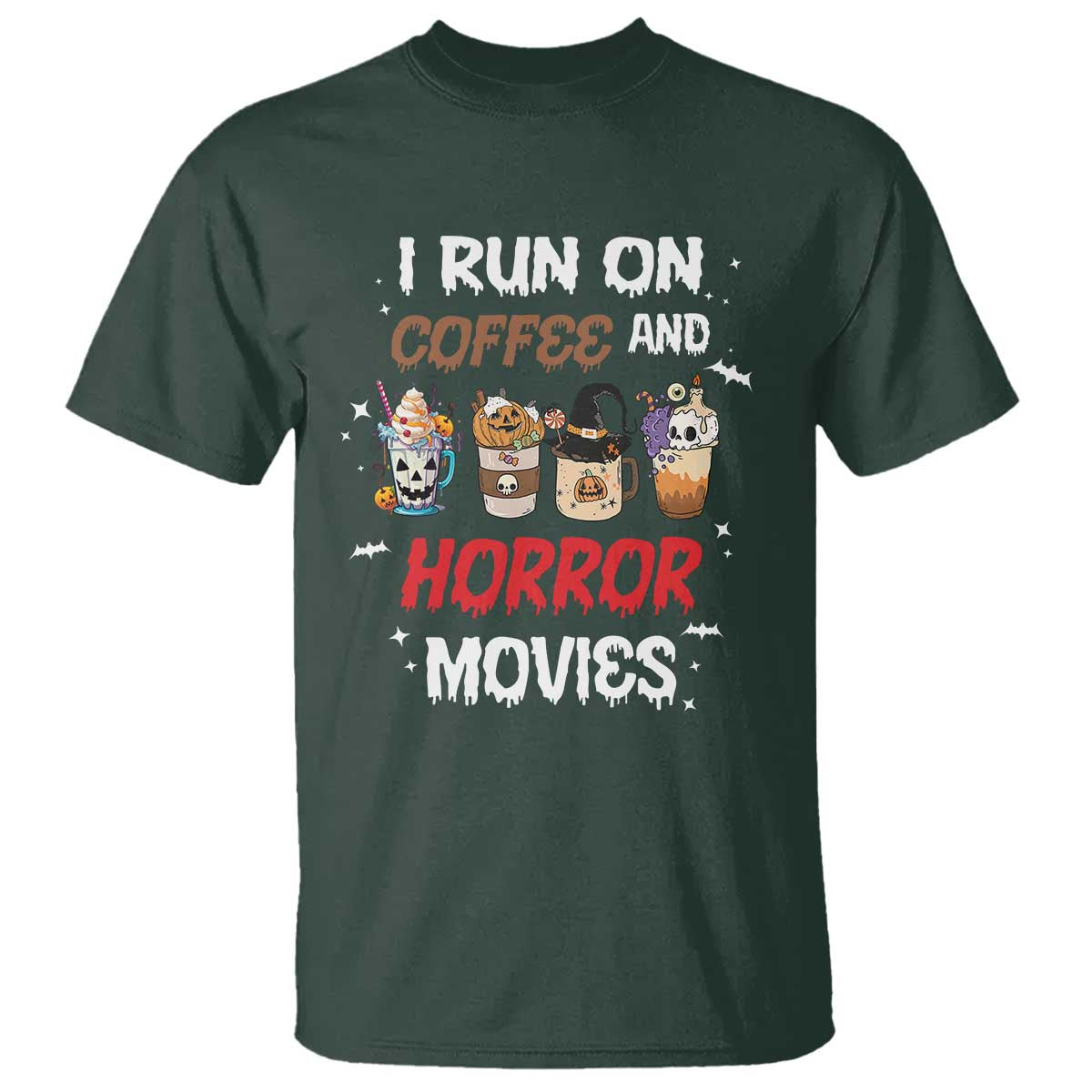 funny-halloween-t-shirt-i-run-on-coffee-and-horror-movies-pumpkin-witch-hat