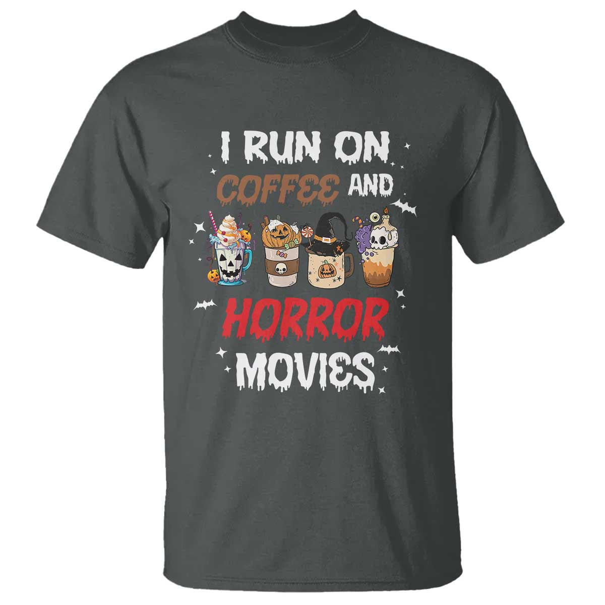 funny-halloween-t-shirt-i-run-on-coffee-and-horror-movies-pumpkin-witch-hat