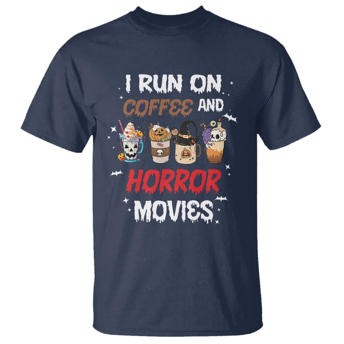 funny-halloween-t-shirt-i-run-on-coffee-and-horror-movies-pumpkin-witch-hat