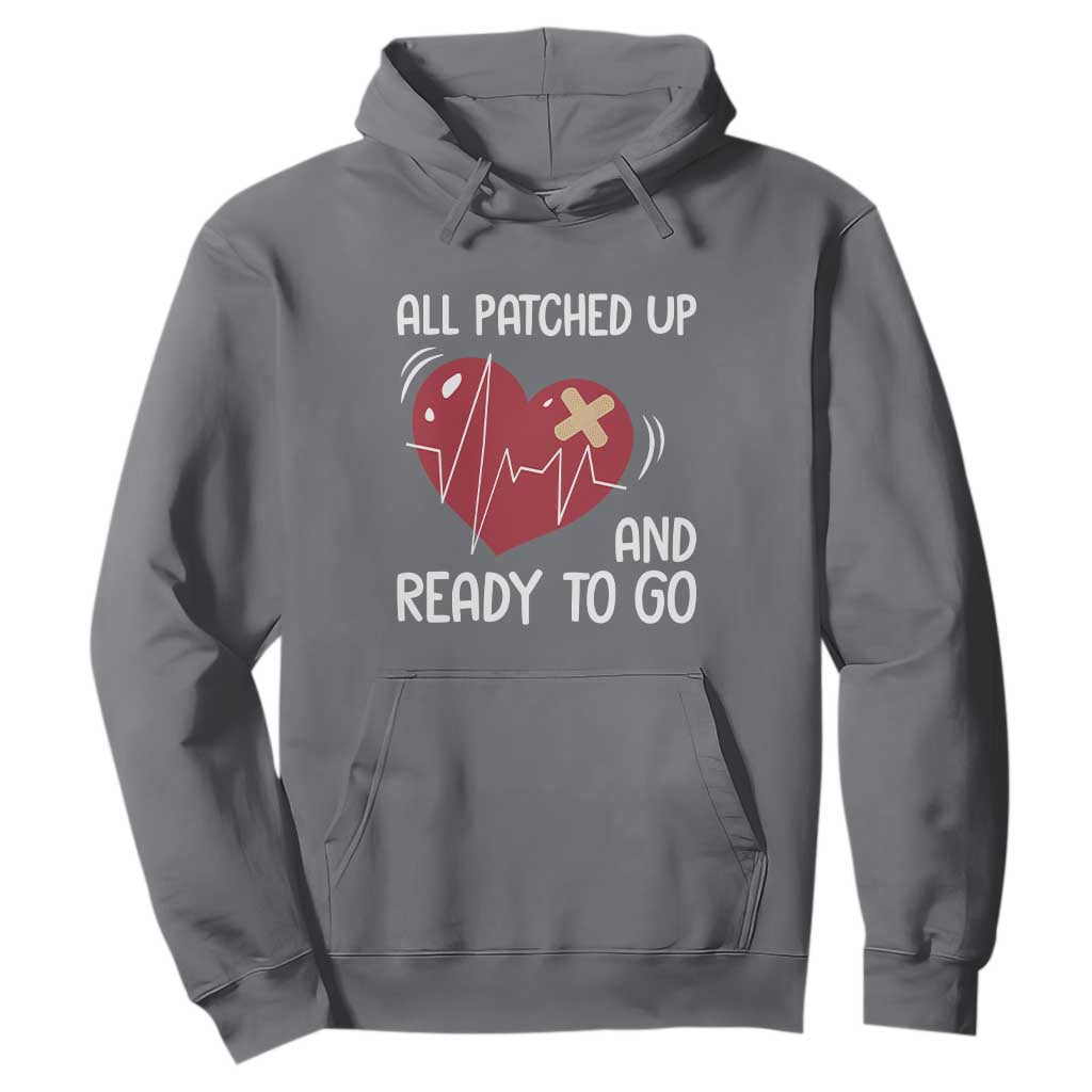 Funny Heart Surgery Recovery Survivor Hoodie All Patched Up And Ready To Go CHD Support