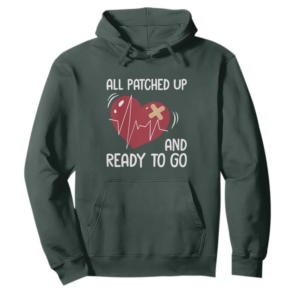 Funny Heart Surgery Recovery Survivor Hoodie All Patched Up And Ready To Go CHD Support