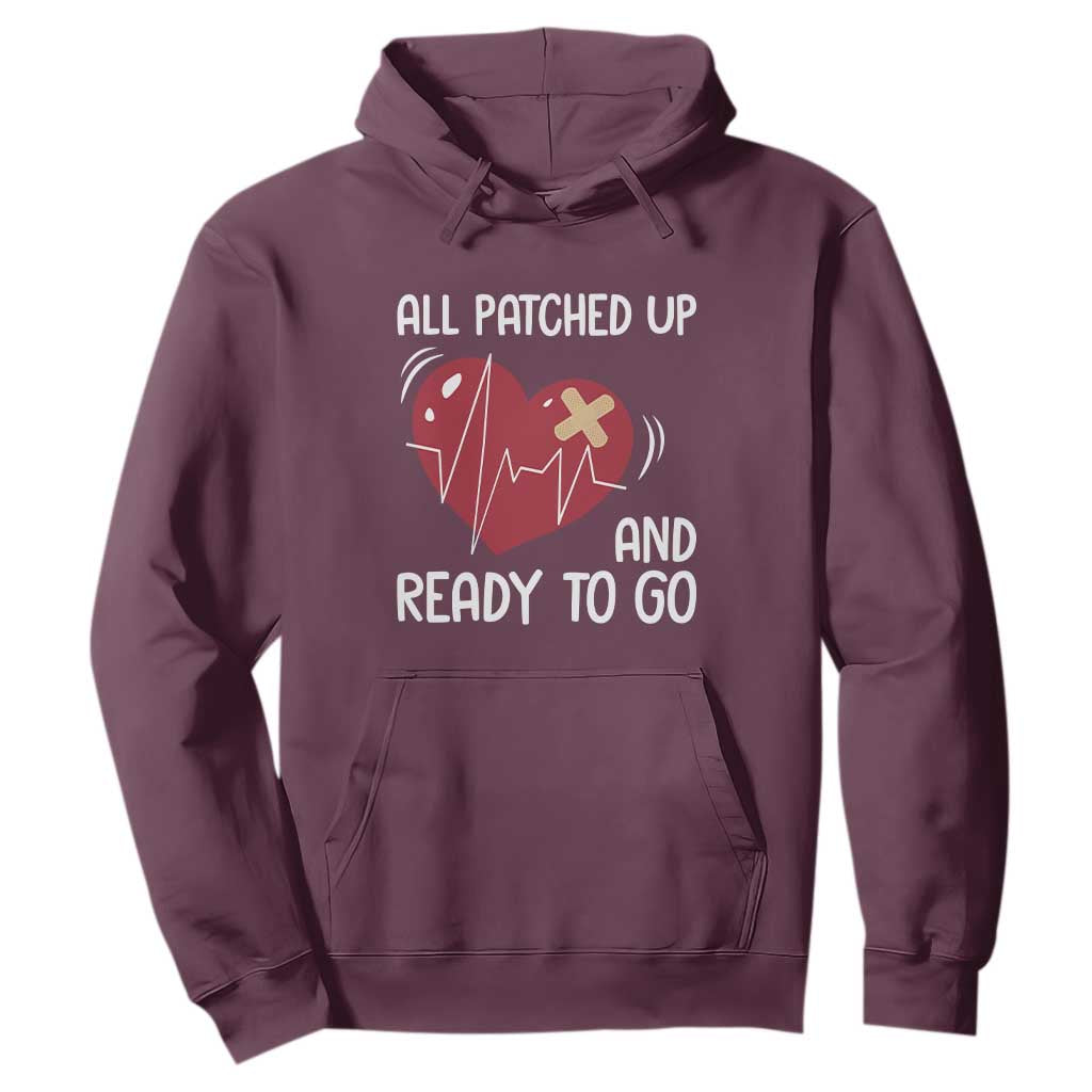 Funny Heart Surgery Recovery Survivor Hoodie All Patched Up And Ready To Go CHD Support