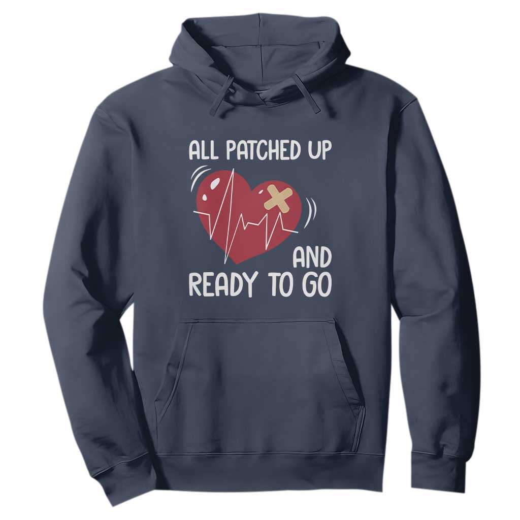 Funny Heart Surgery Recovery Survivor Hoodie All Patched Up And Ready To Go CHD Support