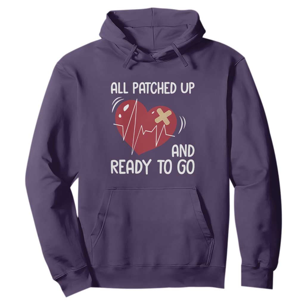 Funny Heart Surgery Recovery Survivor Hoodie All Patched Up And Ready To Go CHD Support
