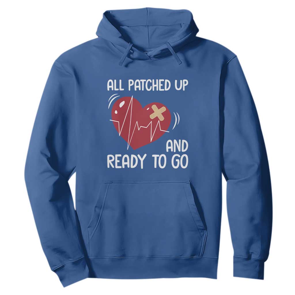 Funny Heart Surgery Recovery Survivor Hoodie All Patched Up And Ready To Go CHD Support