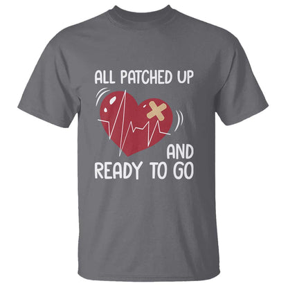 Funny Heart Surgery Recovery Survivor T Shirt All Patched Up And Ready To Go CHD Support