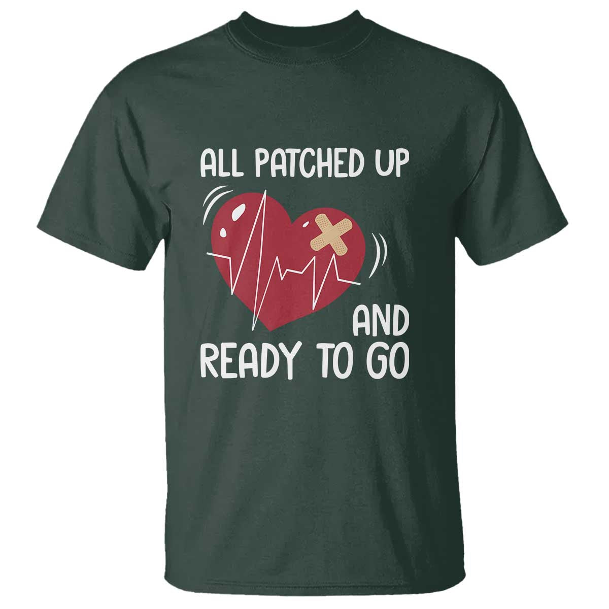Funny Heart Surgery Recovery Survivor T Shirt All Patched Up And Ready To Go CHD Support