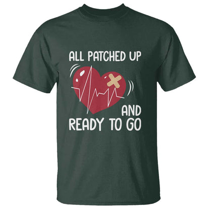 Funny Heart Surgery Recovery Survivor T Shirt All Patched Up And Ready To Go CHD Support