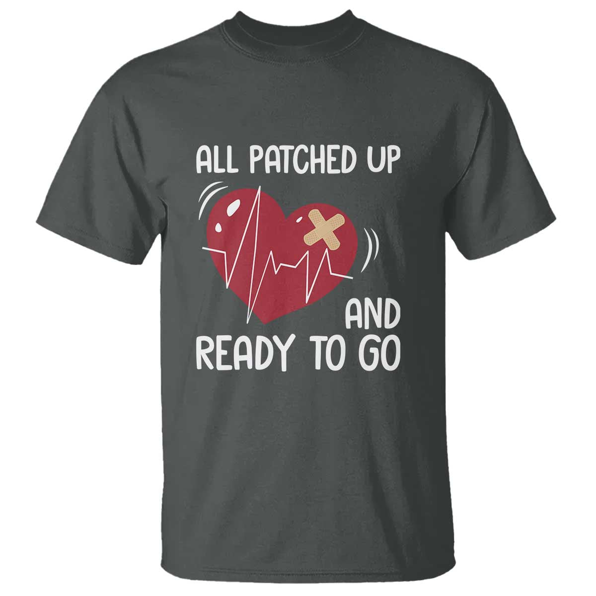Funny Heart Surgery Recovery Survivor T Shirt All Patched Up And Ready To Go CHD Support