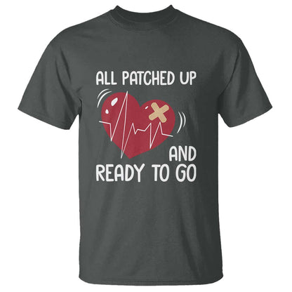 Funny Heart Surgery Recovery Survivor T Shirt All Patched Up And Ready To Go CHD Support