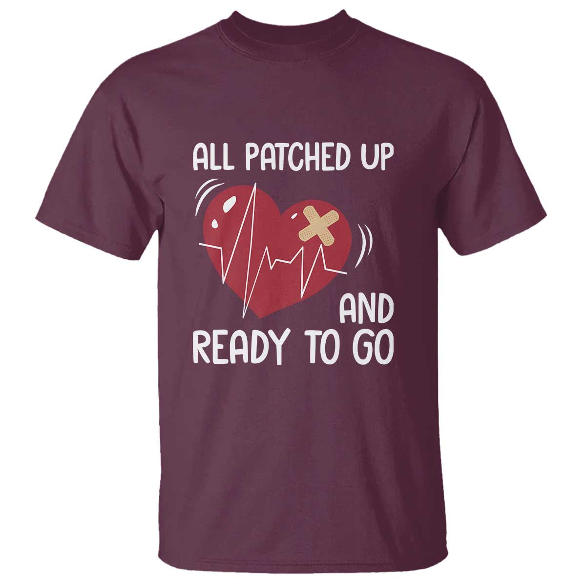 Funny Heart Surgery Recovery Survivor T Shirt All Patched Up And Ready To Go CHD Support