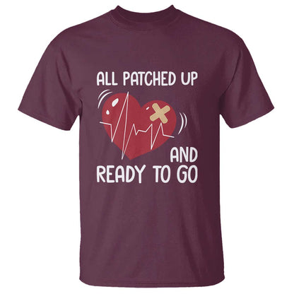 Funny Heart Surgery Recovery Survivor T Shirt All Patched Up And Ready To Go CHD Support