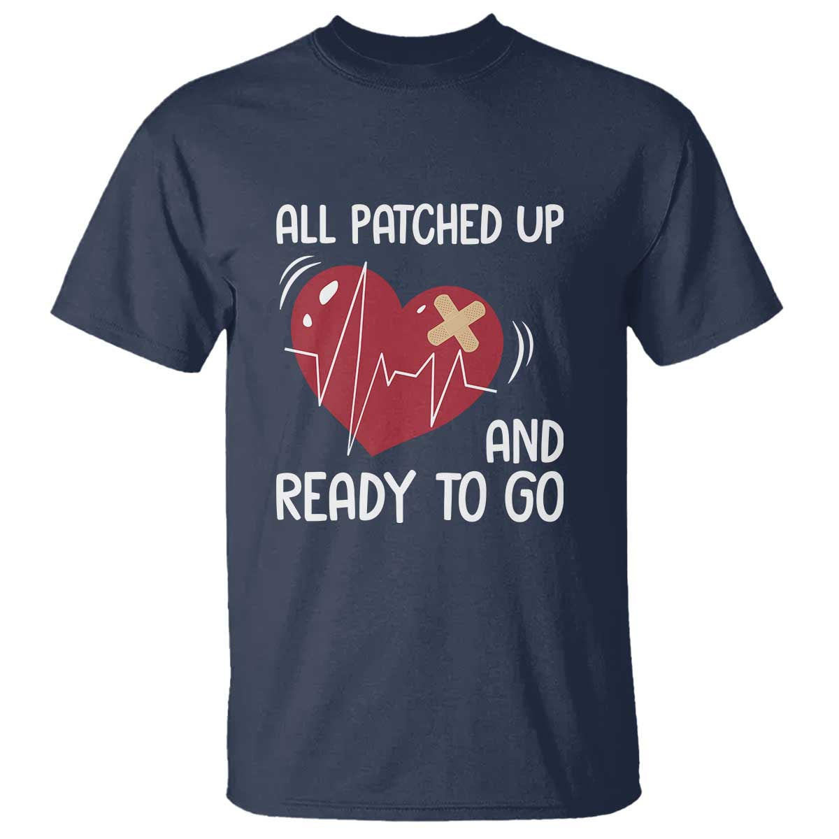 Funny Heart Surgery Recovery Survivor T Shirt All Patched Up And Ready To Go CHD Support