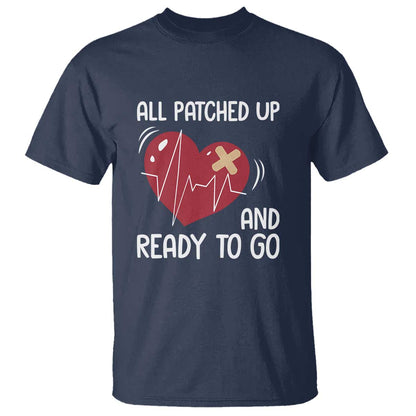 Funny Heart Surgery Recovery Survivor T Shirt All Patched Up And Ready To Go CHD Support
