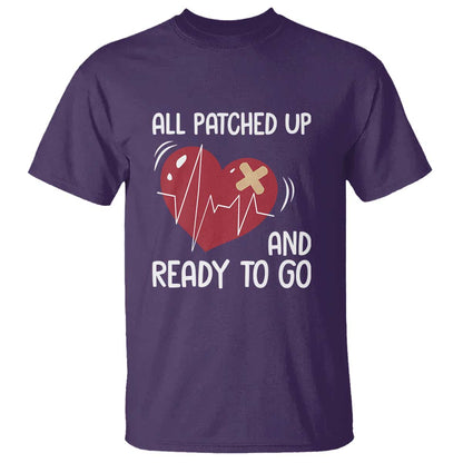 Funny Heart Surgery Recovery Survivor T Shirt All Patched Up And Ready To Go CHD Support