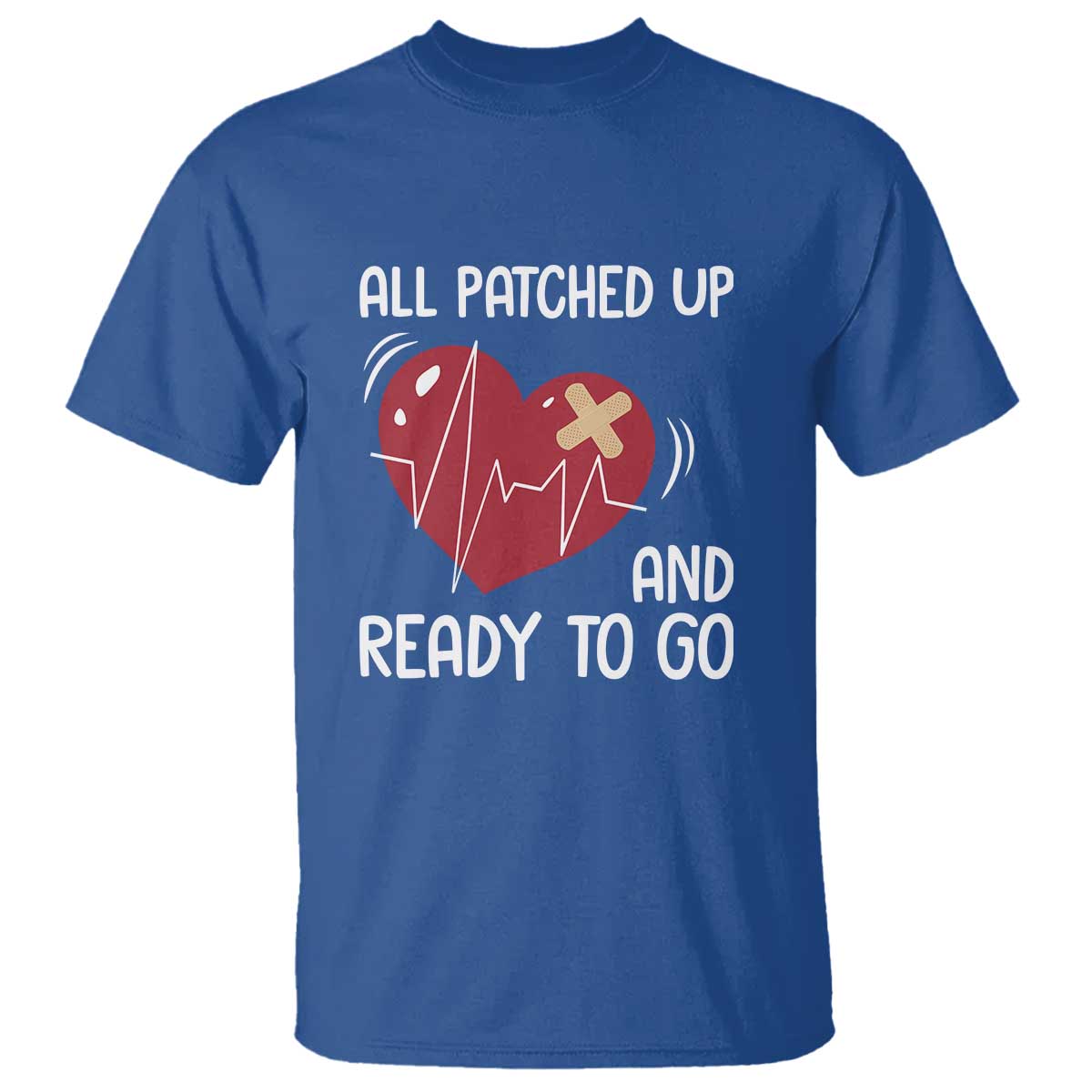 Funny Heart Surgery Recovery Survivor T Shirt All Patched Up And Ready To Go CHD Support