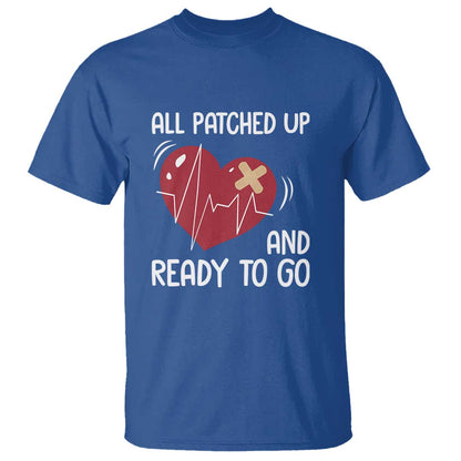 Funny Heart Surgery Recovery Survivor T Shirt All Patched Up And Ready To Go CHD Support