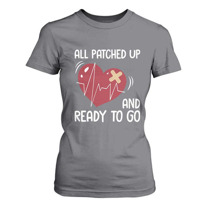 Funny Heart Surgery Recovery Survivor T Shirt For Women All Patched Up And Ready To Go CHD Support