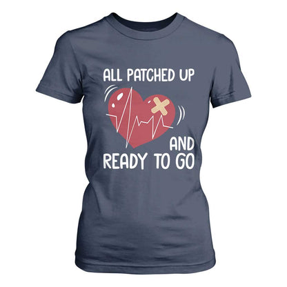Funny Heart Surgery Recovery Survivor T Shirt For Women All Patched Up And Ready To Go CHD Support