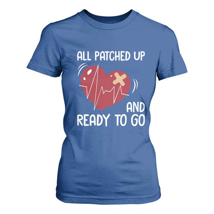 Funny Heart Surgery Recovery Survivor T Shirt For Women All Patched Up And Ready To Go CHD Support
