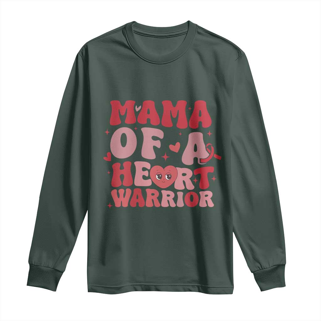 Mama Of A Heart Warrior Long Sleeve Shirt Congenital Heart Disease CHD Support