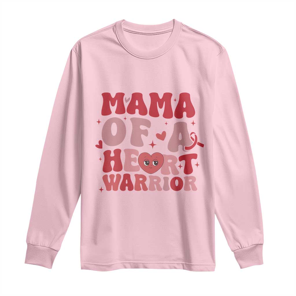 Mama Of A Heart Warrior Long Sleeve Shirt Congenital Heart Disease CHD Support