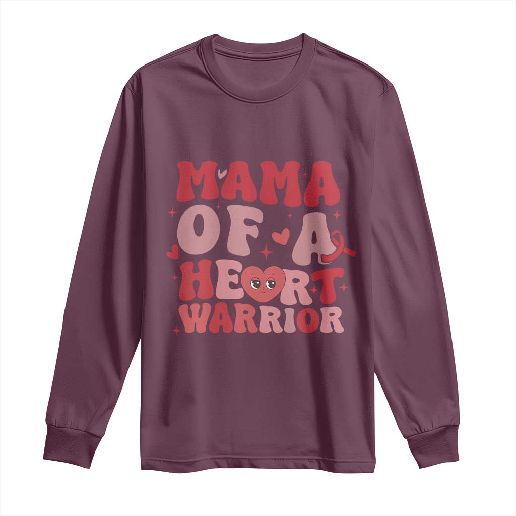 Mama Of A Heart Warrior Long Sleeve Shirt Congenital Heart Disease CHD Support