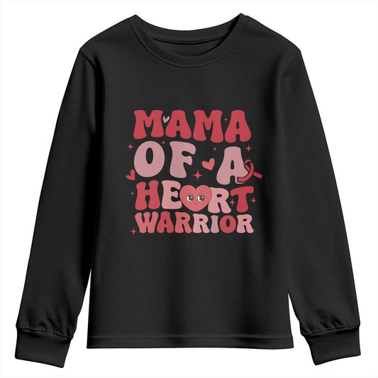 Mama Of A Heart Warrior Youth Sweatshirt Congenital Heart Disease CHD Support