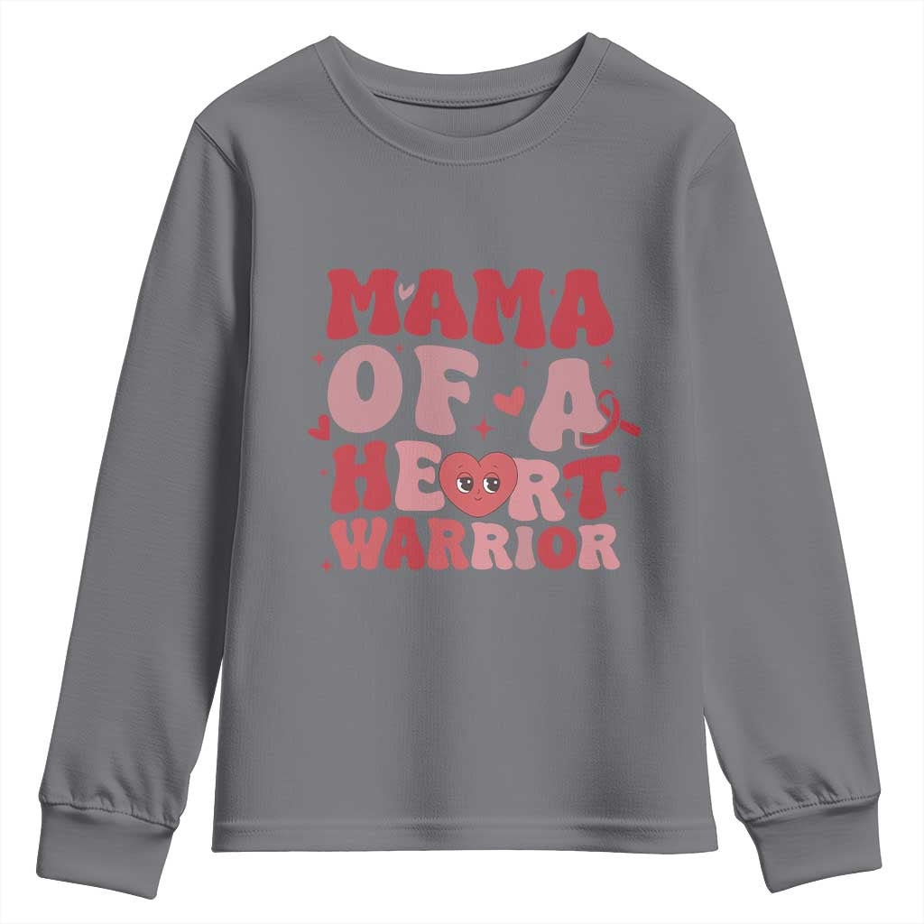 Mama Of A Heart Warrior Youth Sweatshirt Congenital Heart Disease CHD Support