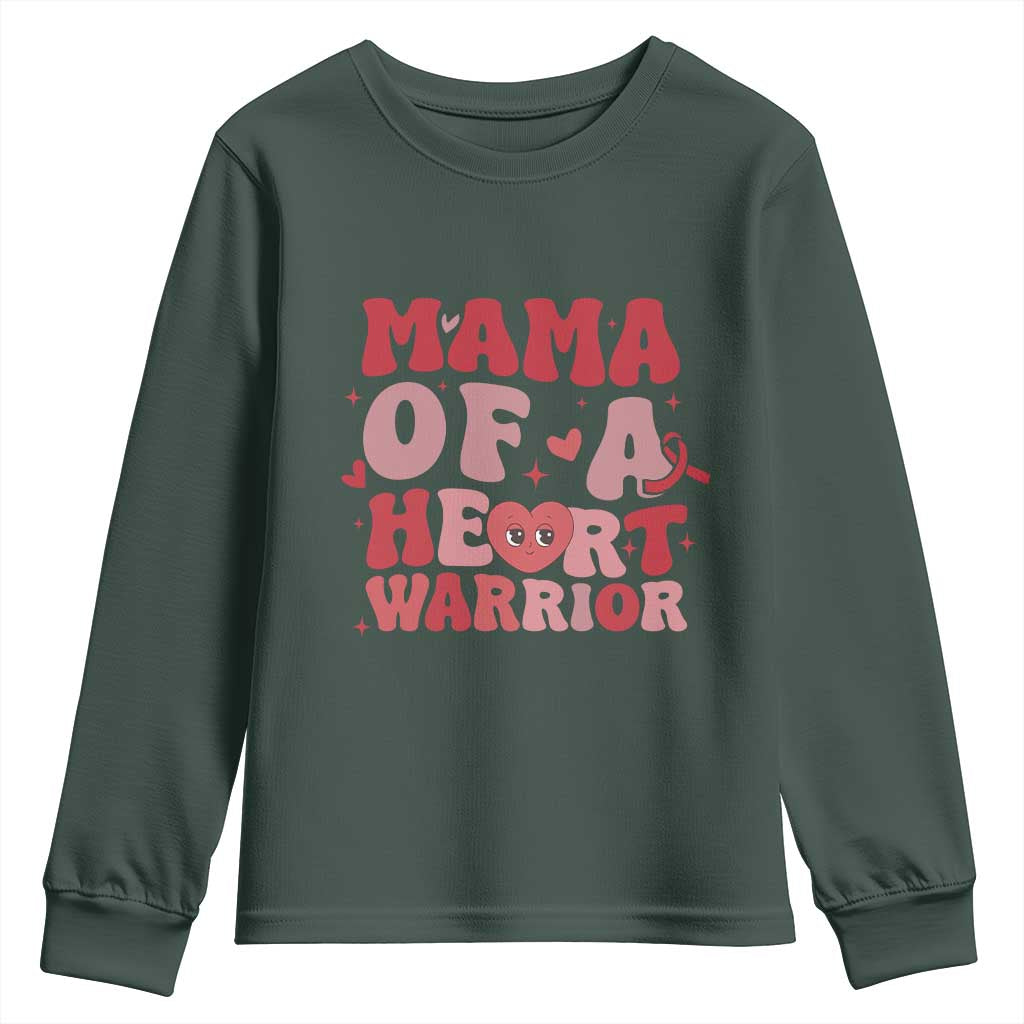 Mama Of A Heart Warrior Youth Sweatshirt Congenital Heart Disease CHD Support