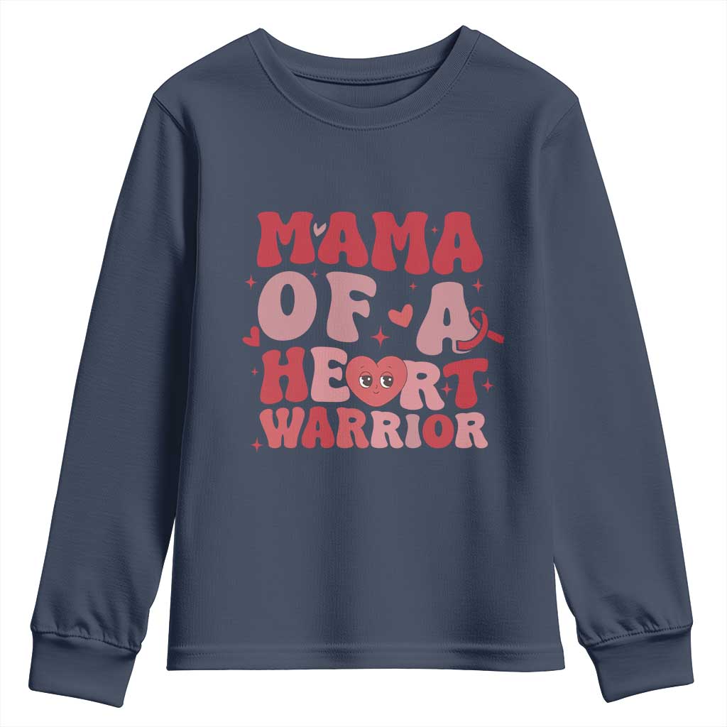 Mama Of A Heart Warrior Youth Sweatshirt Congenital Heart Disease CHD Support