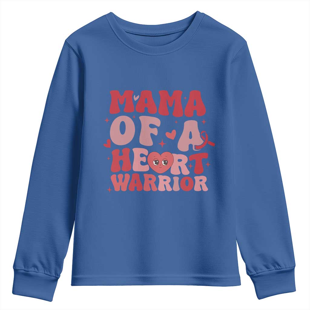 Mama Of A Heart Warrior Youth Sweatshirt Congenital Heart Disease CHD Support