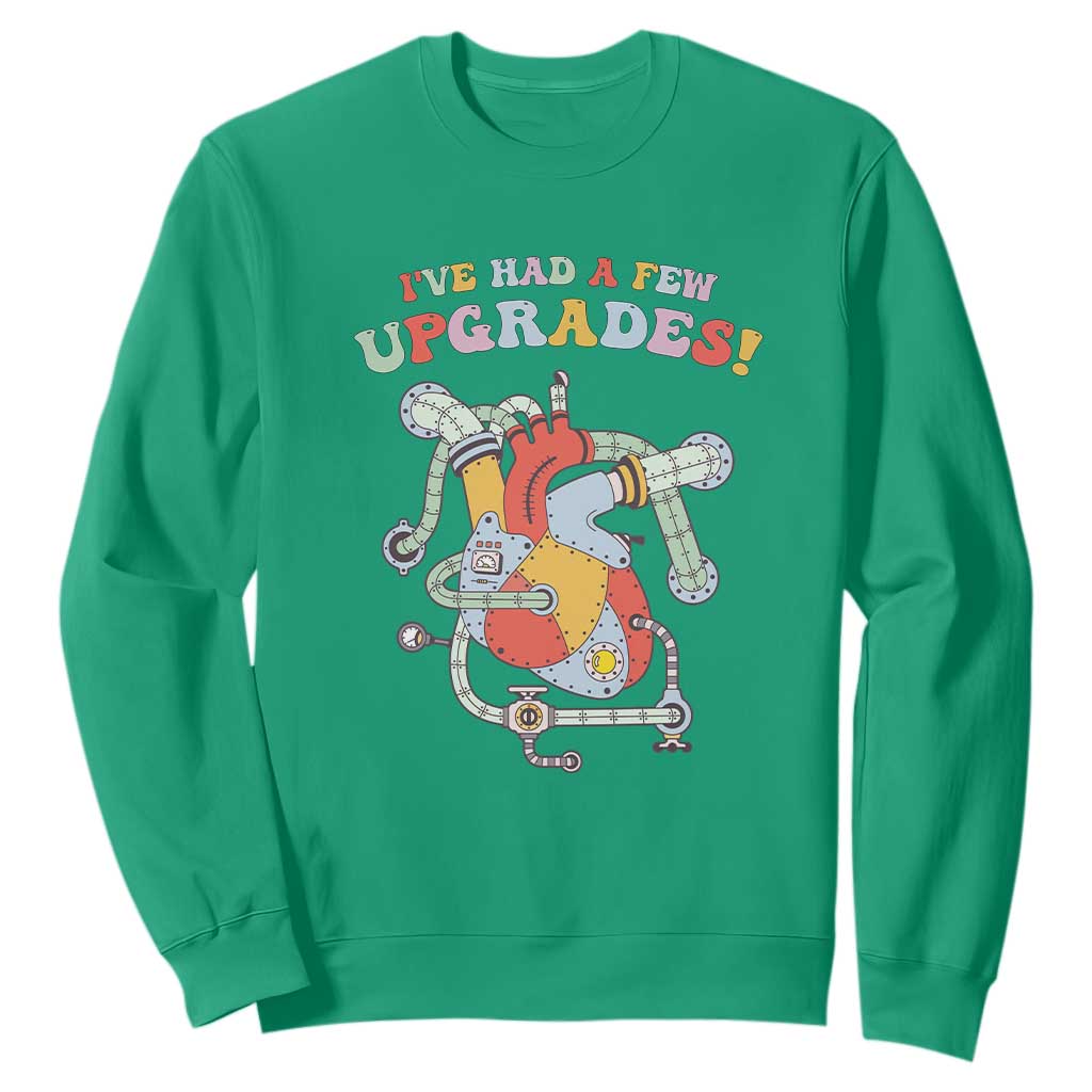 Congenital Heart Disease CHD Support Sweatshirt I've Had A Few Upgrades Mechanic Toy Heart