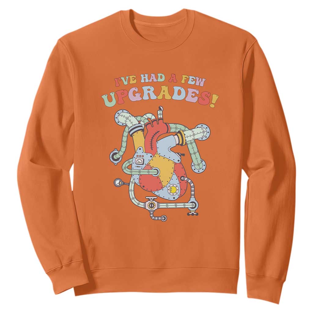 Congenital Heart Disease CHD Support Sweatshirt I've Had A Few Upgrades Mechanic Toy Heart