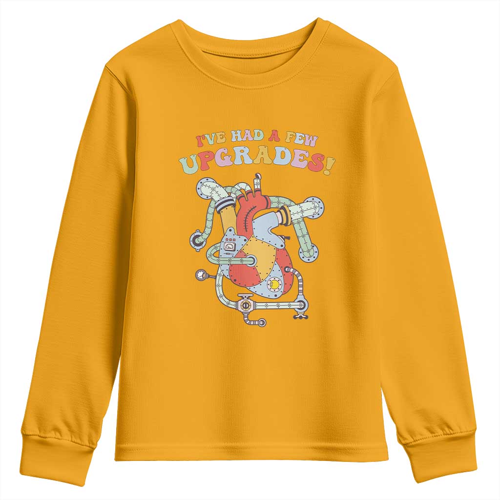 Congenital Heart Disease CHD Support Youth Sweatshirt I've Had A Few Upgrades Mechanic Toy Heart