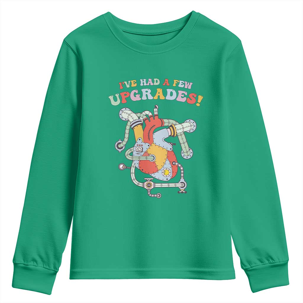 Congenital Heart Disease CHD Support Youth Sweatshirt I've Had A Few Upgrades Mechanic Toy Heart