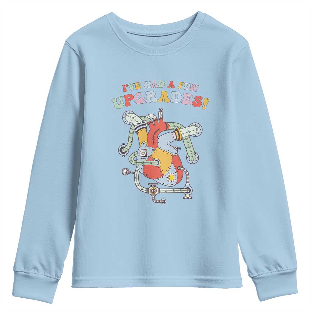Congenital Heart Disease CHD Support Youth Sweatshirt I've Had A Few Upgrades Mechanic Toy Heart