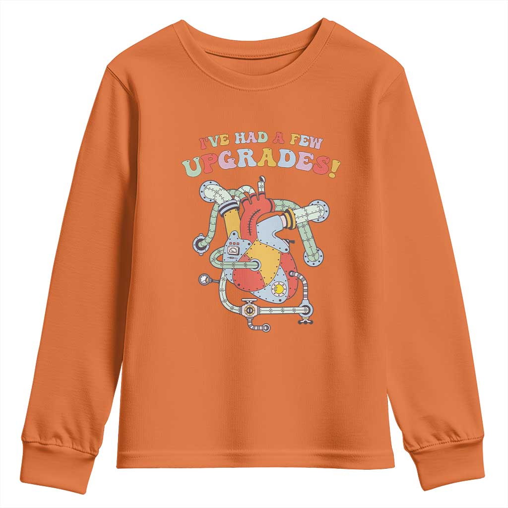 Congenital Heart Disease CHD Support Youth Sweatshirt I've Had A Few Upgrades Mechanic Toy Heart