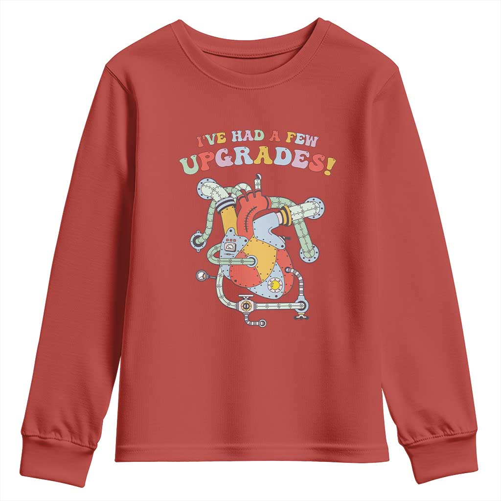 Congenital Heart Disease CHD Support Youth Sweatshirt I've Had A Few Upgrades Mechanic Toy Heart
