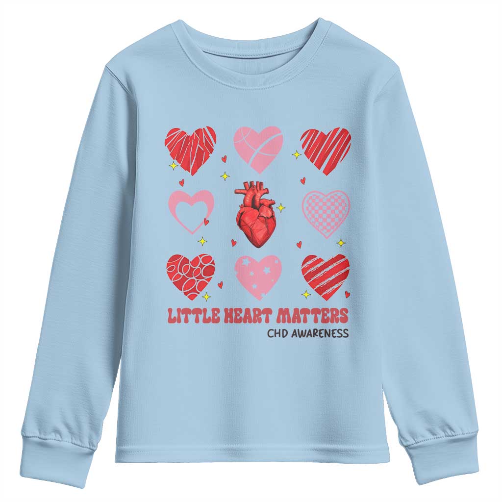 Congenital Heart Disease CHD Support Youth Sweatshirt Little Heart Matters