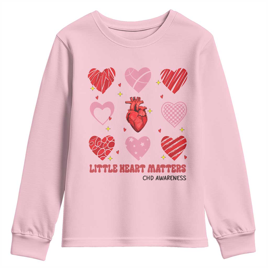 Congenital Heart Disease CHD Support Youth Sweatshirt Little Heart Matters