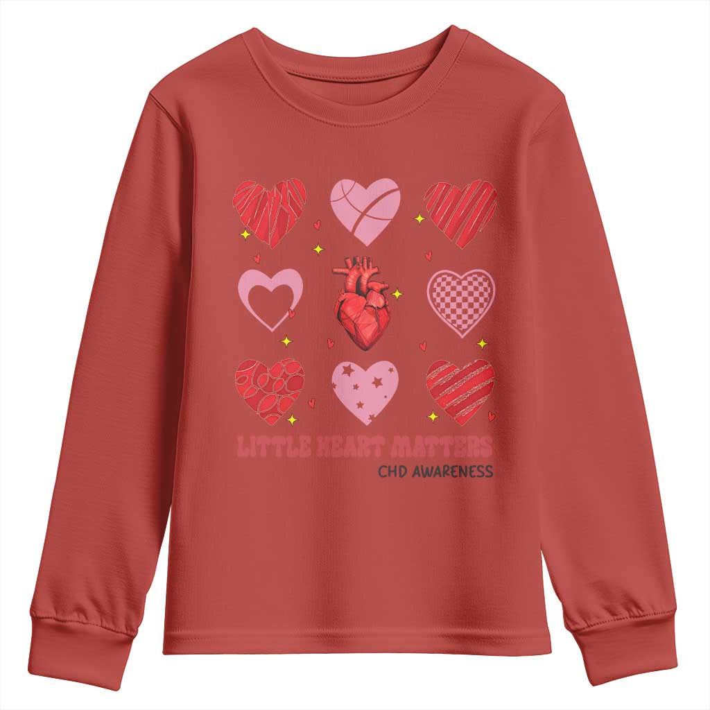Congenital Heart Disease CHD Support Youth Sweatshirt Little Heart Matters