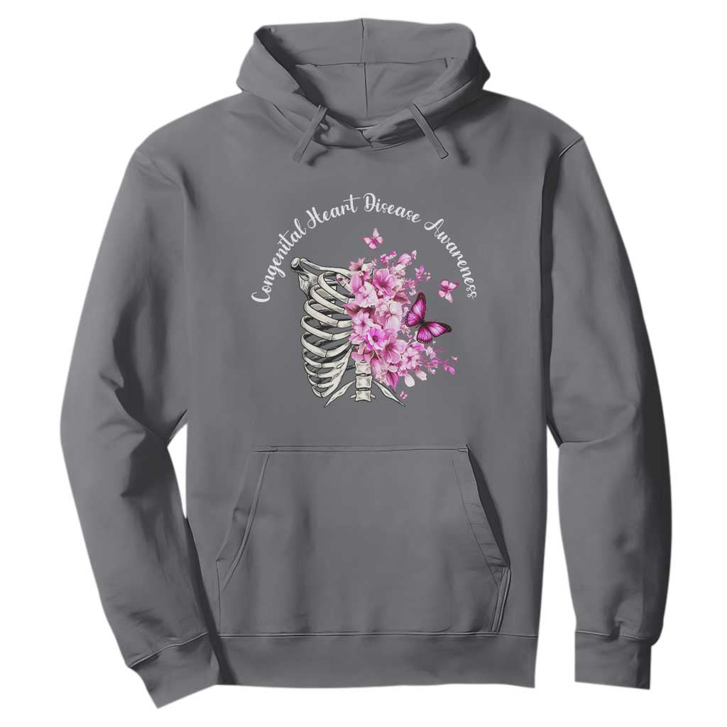 CHD Support Hoodie Congenital Heart Disease Support Floral Rib Cage