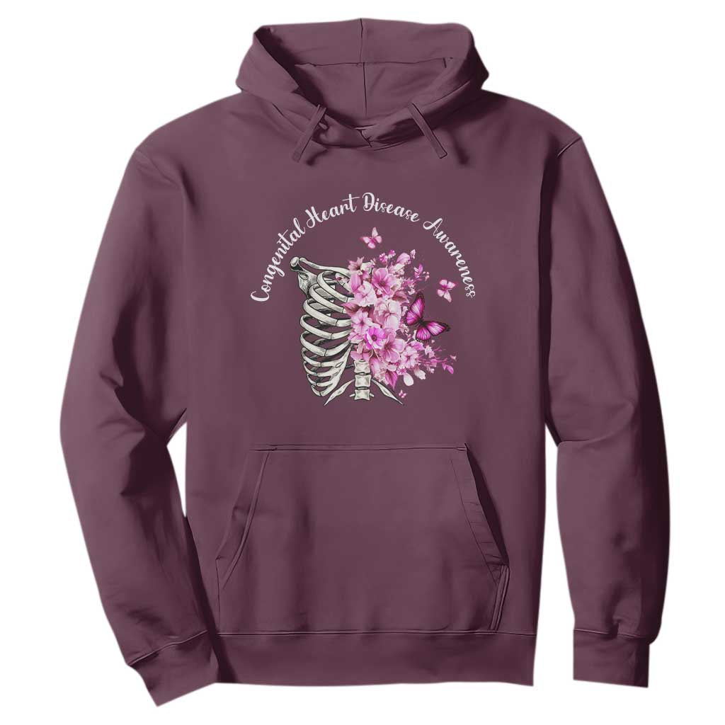 CHD Support Hoodie Congenital Heart Disease Support Floral Rib Cage