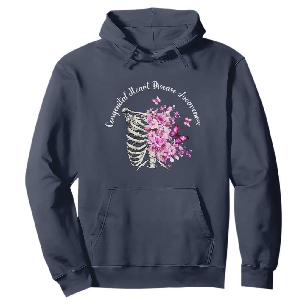 CHD Support Hoodie Congenital Heart Disease Support Floral Rib Cage